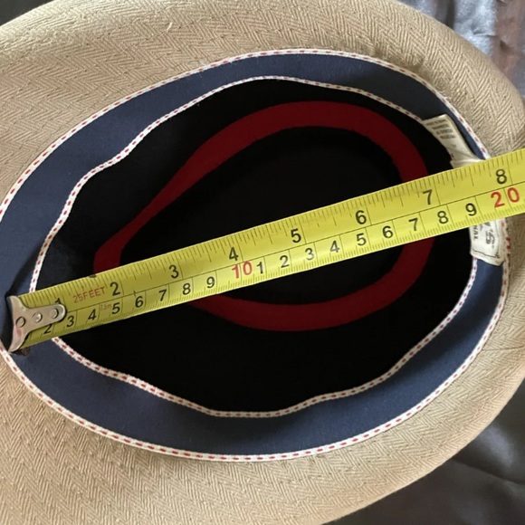 Levi’s Trilby Fedora Hat Beige Tan M/L Cotton Logo Button - Picture 10 of 10